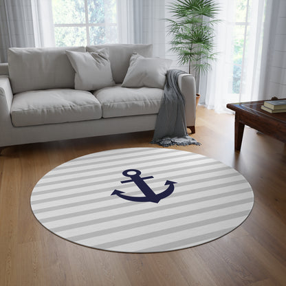 Aesthetic Nautical Design Round Rug