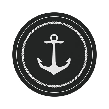 Aesthetic Nautical Design Round Rug