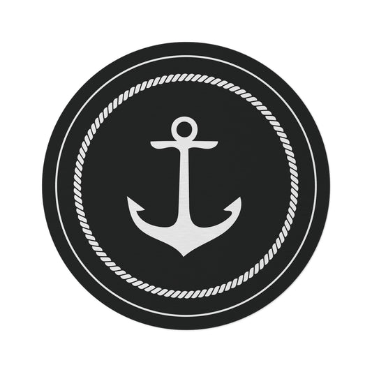 Aesthetic Nautical Design Round Rug