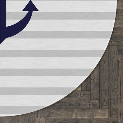 Aesthetic Nautical Design Round Rug
