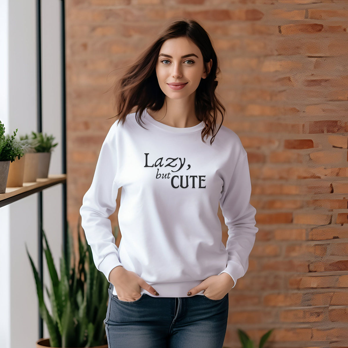 Unisex Long Sleeve Tee - Lazy, but Cute